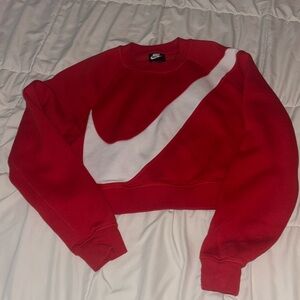 Red cropped Nike sweater